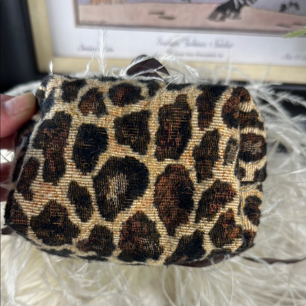 Feathered Handbag with Animal Print - Picture 10 of 12